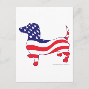 Patriotic Dachshund/Wiener Briefkaart