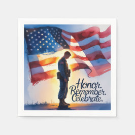 Patriotic Design Memorial Day Party Papieren serve Servet