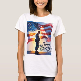 Patriotic Design Vrouwen Mannen T-shirt Memorial D