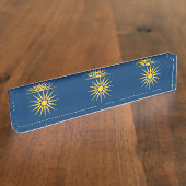 Patriotic desk nameplate with Flag of Macedonia Naambordje (Zijkant)