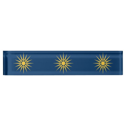 Patriotic desk nameplate with Flag of Macedonia Naambordje (Voorkant)