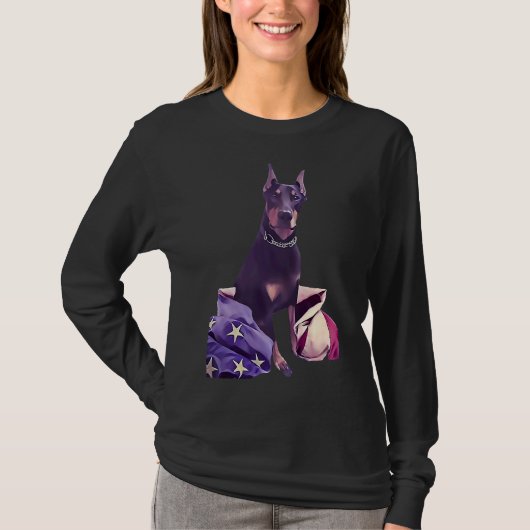 Patriotic Doberman 517 T-shirt (Voorkant)