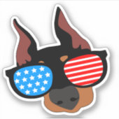 Patriotic Doberman Sticker (Voorkant)