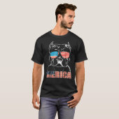 Patriotic Dog Pitbull Bully Verenigde Staten Ameri T-shirt (Voorkant volledig)