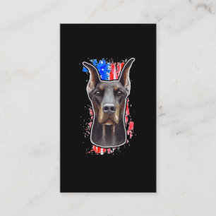 Patriotic Dog USA American Flag Doberman Visitekaartje