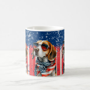 Patriotic Dog USA Leuk Dierlijk Ontwerp Magische Mok