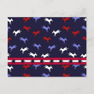 Patriotic Donkeys-Briefkaart Briefkaart