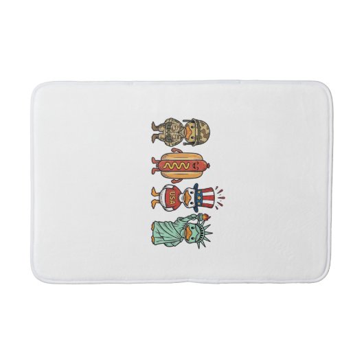 Patriotic Duck and Hot Dog Vintage Vector Shirt_1 Badmat (Voorkant)