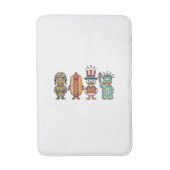 Patriotic Duck and Hot Dog Vintage Vector Shirt_1 Badmat (Voorkant Verticaal)