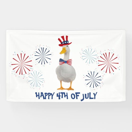 Patriotic Duck Happy 4 juli Spandoek (Horizontaal)