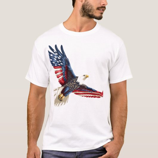 Patriotic Eagle Amerikaanse vlag T-shirt (Voorkant)
