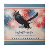 Patriotic Eagle Fireworks 1776–2026 US Keepsake Tegeltje (Voorkant)