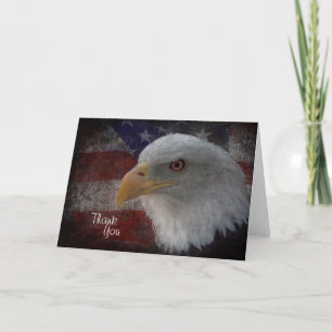 Patriotic Eagle & Flag Bedankkaart