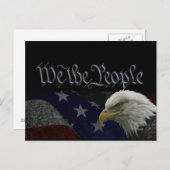 Patriotic Eagle & Flag Briefkaart (Voorkant / Achterkant)