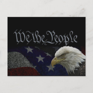 Patriotic Eagle & Flag Briefkaart