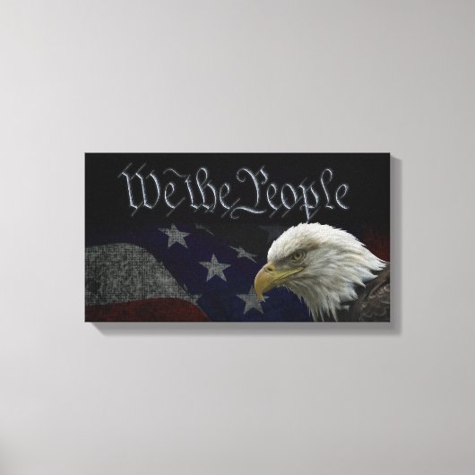 Patriotic Eagle & Flag Canvas Afdruk (Voorkant)