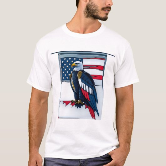 Patriotic Eagle & Flag T-shirt (Voorkant)