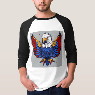 Patriotic Eagle Graphic Raglan Tshirt