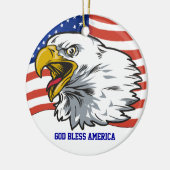 Patriotic Eagle Keramisch Ornament (Links)
