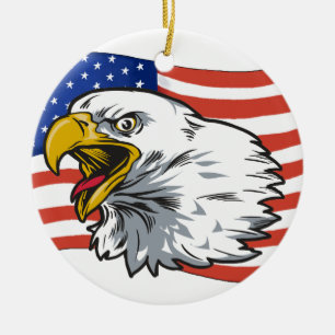 Patriotic Eagle Keramisch Ornament