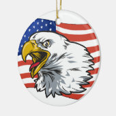 Patriotic Eagle Keramisch Ornament (Links)
