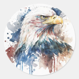 Patriotic Eagle Ronde Sticker