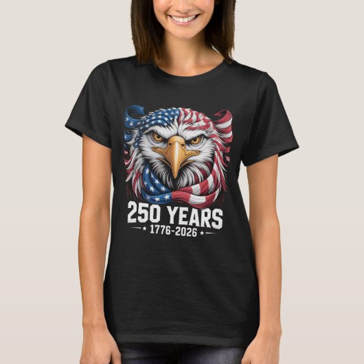 Patriotic Eagle USA 250th Anniversary T-Shirt 1776 (Devant)