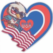 patriotic eagle USA Custom-Cut Vinyl Sticker (Voorkant)
