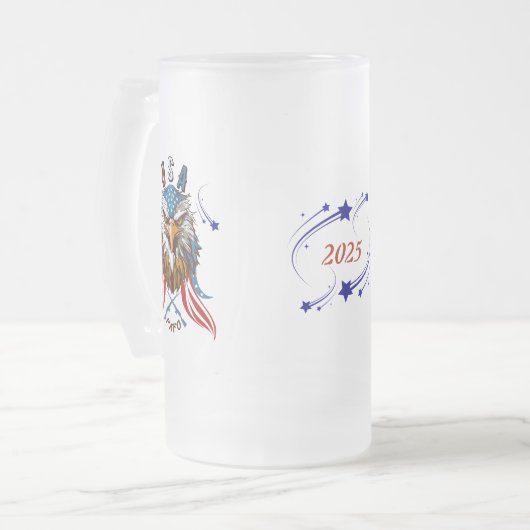 Patriotic Eagle USA FAFO Patriottische Mok (Voorkant links)