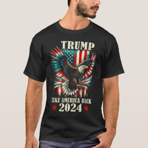 Patriotic Eagle USA Vlag Trump 2024 Take America B T-shirt