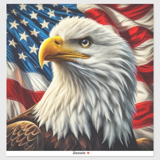 Patriotic Eagle Vinyl Sticker (Vel)