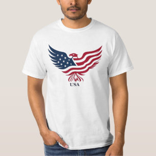 Patriotic Eagles Amerikaanse vlag op 4 juli T-shirt