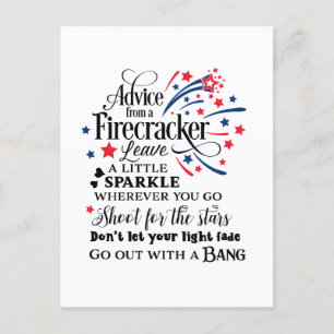 Patriotic firecracker advice feestdagenkaart