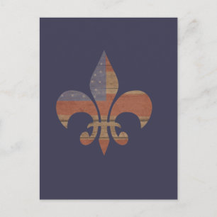 Patriotic Fleur De Lis Briefkaart