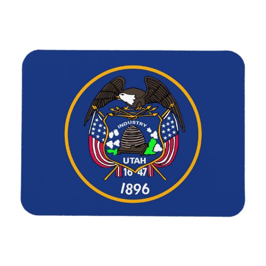 Patriotic flexible magnet with Utah State flag (Horizontal)