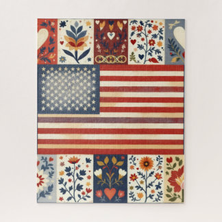 Patriotic Folk Art Puzzle Legpuzzel