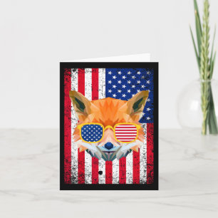 Patriotic Fox 4th of July Zonnebril Amerikaanse FL Kaart