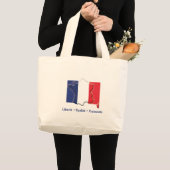 Patriotic FRENCH FLAG Liberté Egalité Fraternité Grote Tote Bag (Voorkant (product))