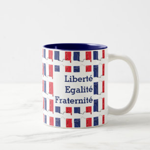 Patriotic FRENCH FLAG Liberté Egalité Fraternité Tweekleurige Koffiemok