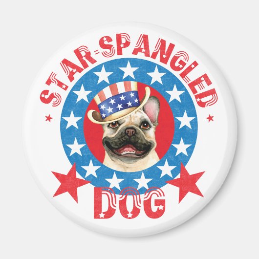 Patriotic Frenchie Magnet Magneet (Voorkant)