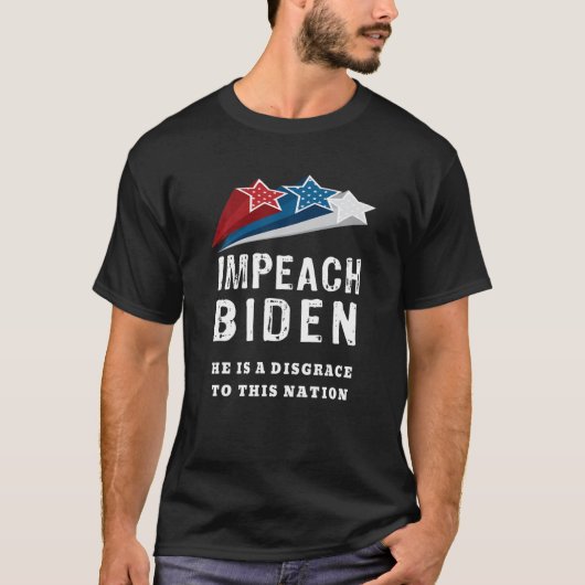 Patriotic Fun Impeach Joe Biden Stars Democratic R T-shirt (Voorkant)