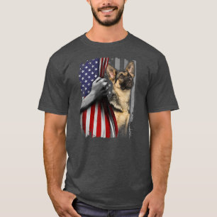 Patriotic German Shepherd American Flag Dog Lover T-shirt