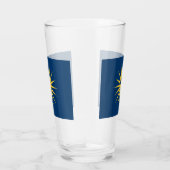 Patriotic glass cup with flag of Macedonia, Greece Glas (Rechts)