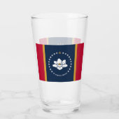 Patriotic glass cup with flag of Mississippi Glas (Achterkant)