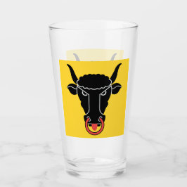 Patriotic glass cup with flag of Uri, Switzerland Glas