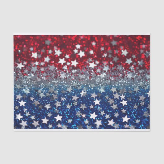Patriotic Glitter Tissuepapier (Voorkant)