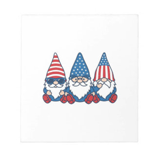 Patriotic Gnome Trio Vintage Vector Shirt Design_1 Notitieblok