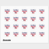 Patriotic God Bless America Flag Ronde Sticker (Vel)