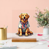 Patriotic Golden Dog Vintage Engraving Shirt 2 (Mariage)