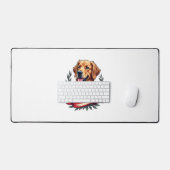 Patriotic Golden Retriever Americana Art Tee 2 (Clavier et souris)